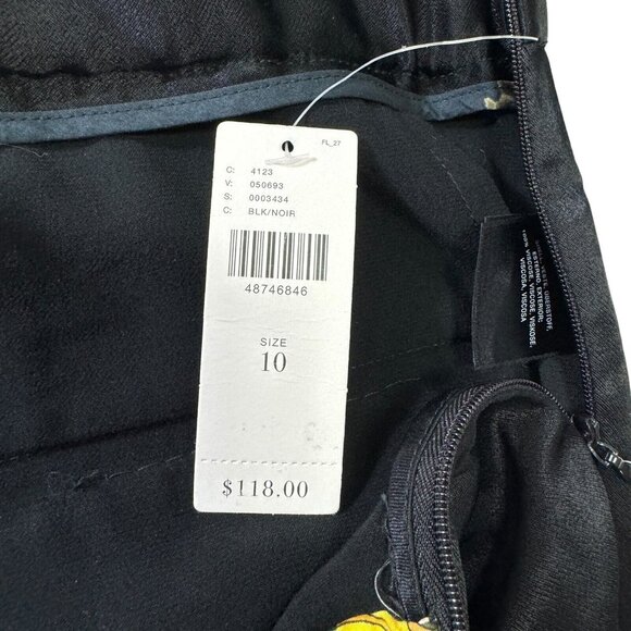 Anthropologie Ett:Twa Black Satin Dress Pants Size 10 Tie Waist Sash NWT - Picture 12 of 12